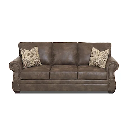 Traditional Queen Inner Spring Sleeper Sofa with Nailhead Trim